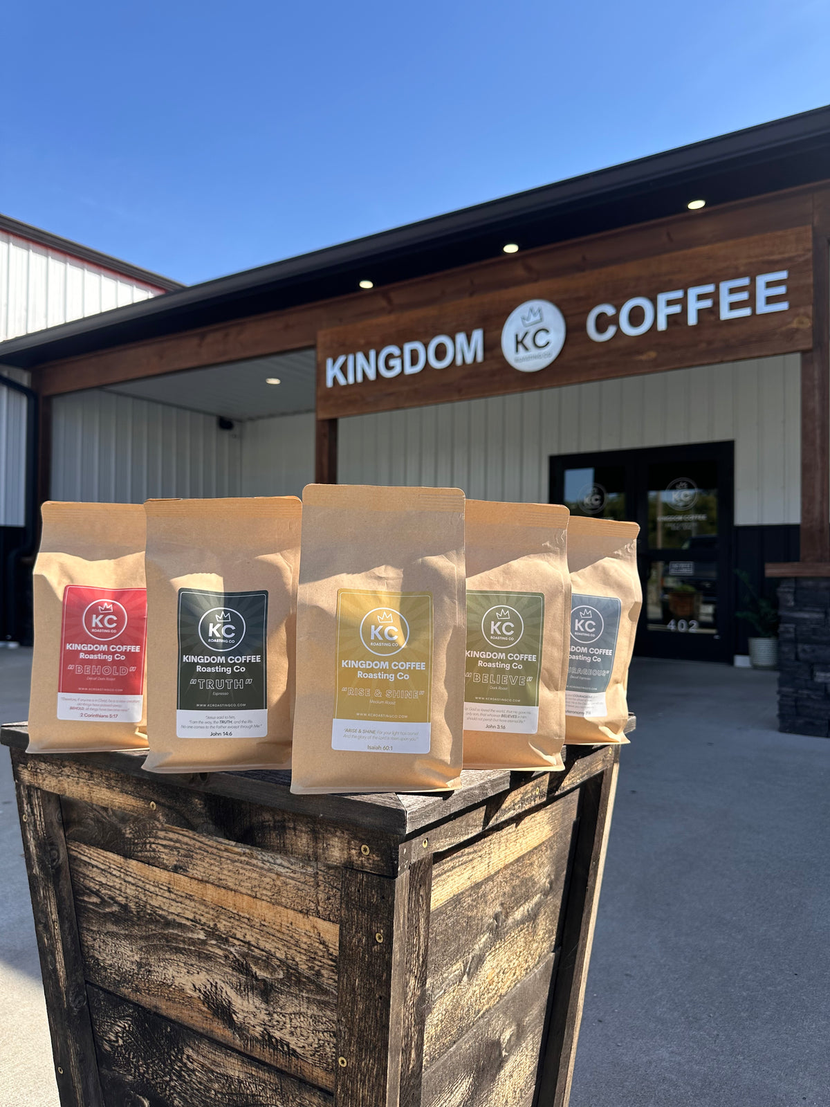 The Full Kingdom — all five KINGDOM Christian coffee roasts in full 1 lb bags